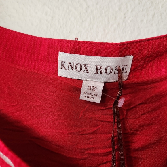 NWT Knox Rose Tiered Midi Dress Red with White Embroidery Ruffled Straps - Picture 7 of 10